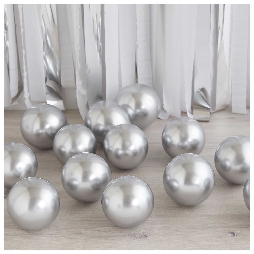 Ginger Ray - Silver Chrome Balloon Pack