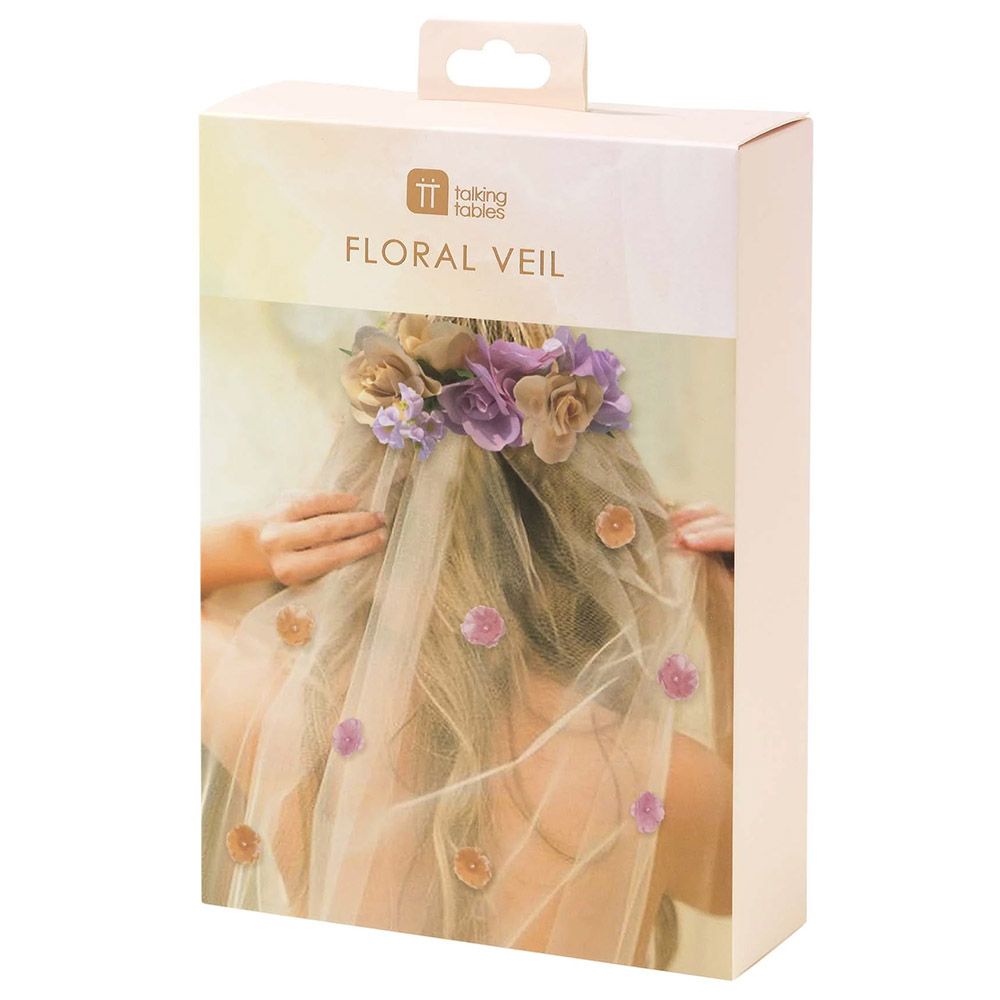 Talking Tables Blossom Girls Floral Headband & Veil White