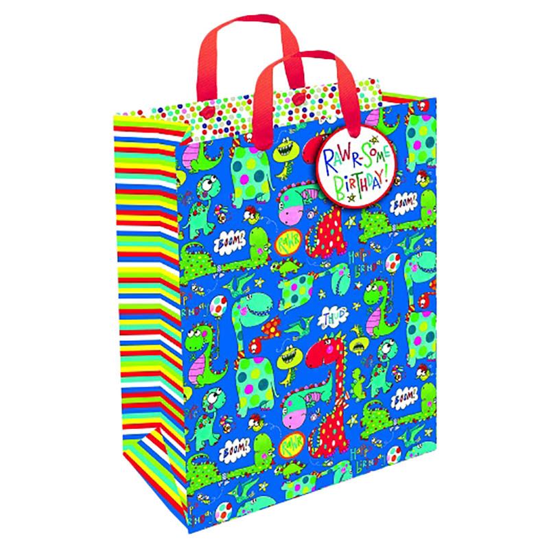 Rachel Ellen Designs - Dinosaur Gift Bag - Blue