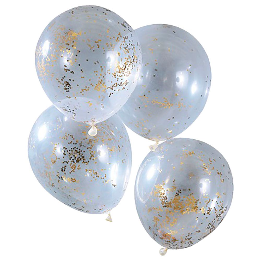 Ginger Ray - Glitter Star Confetti Balloons - Gold