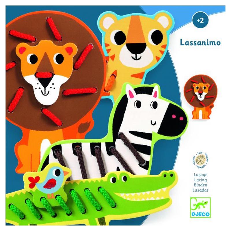 Djeco - Zoo Animals Lassanimo Lacing Toy