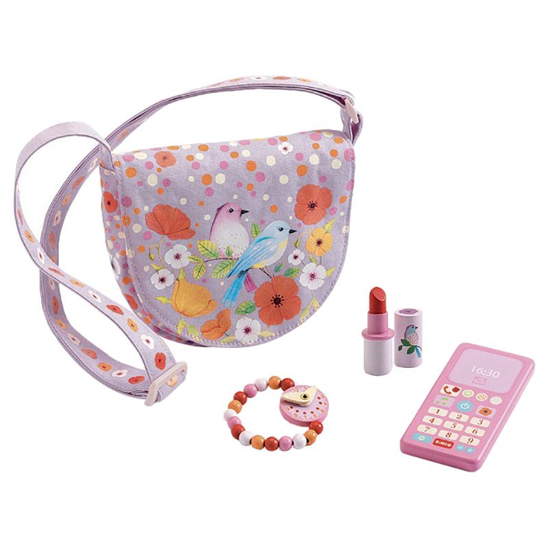 Djeco - Birdie's Role Play Bag And Accessories - Purple