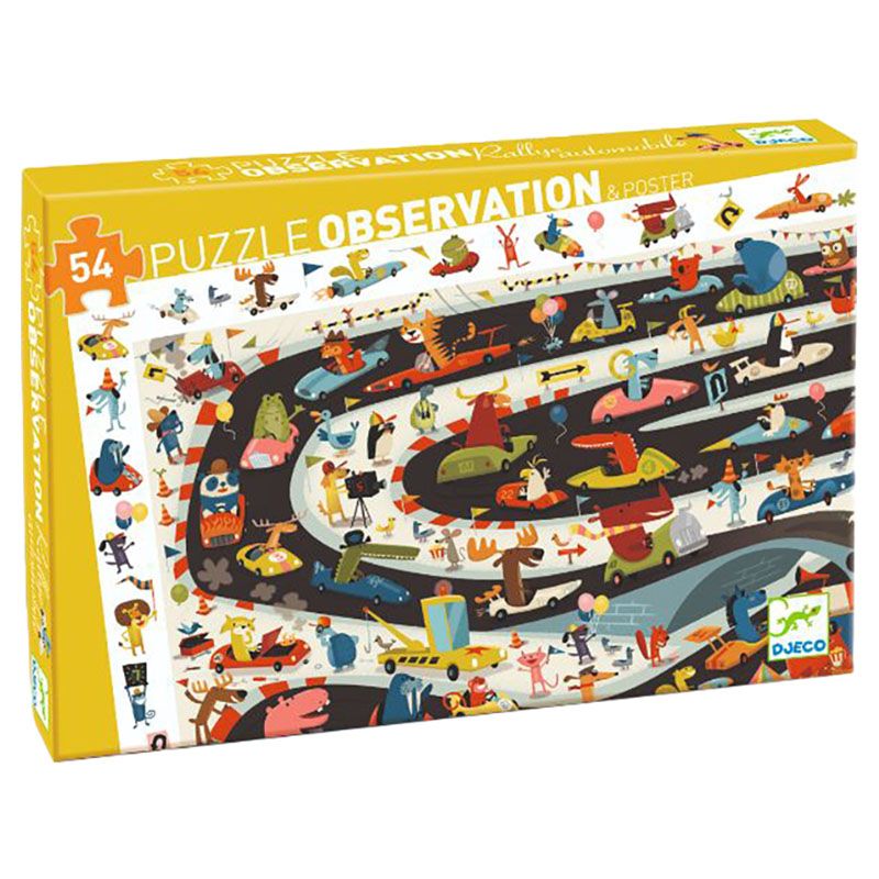 Djeco - Car Rally Observation Puzzle - 54pcs 