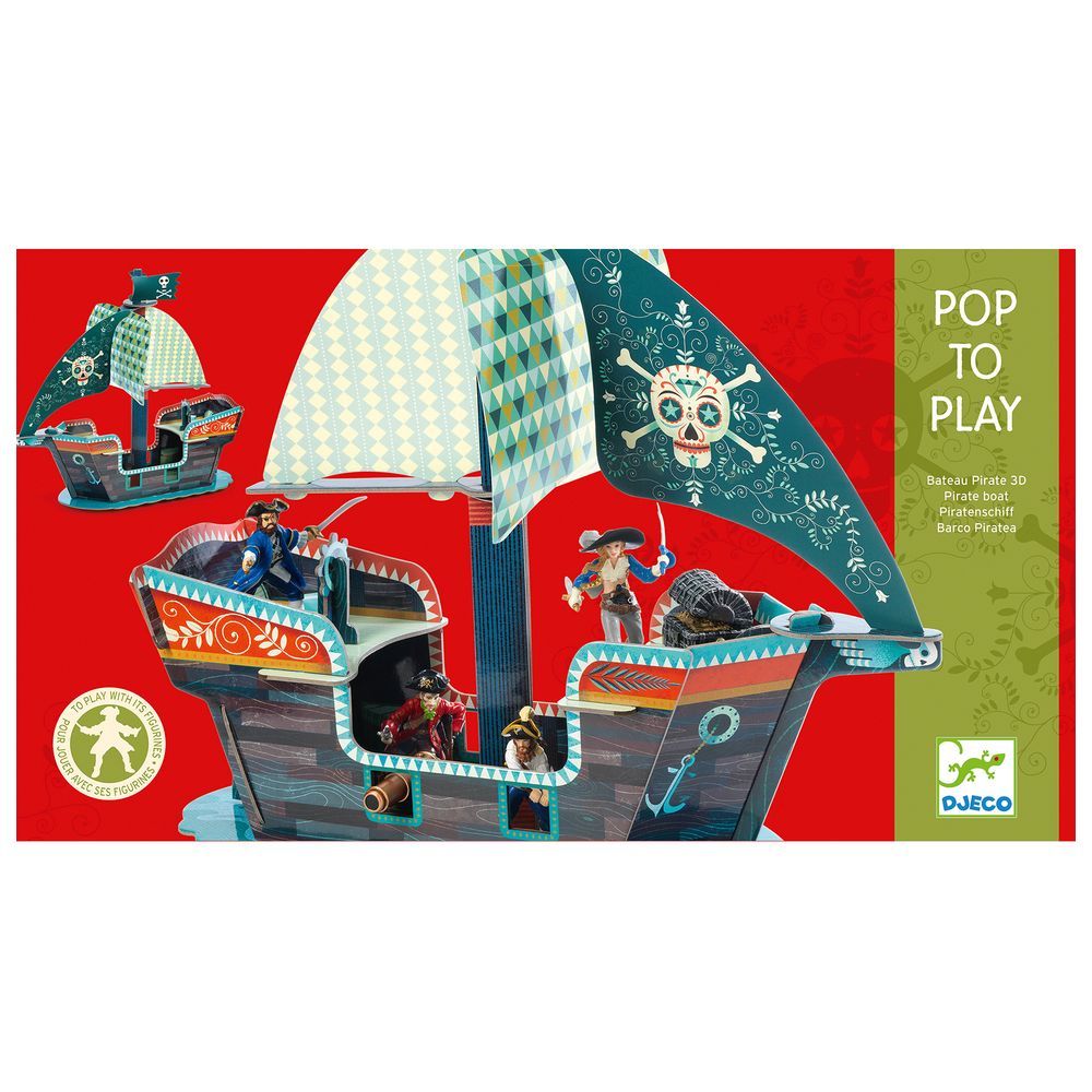 Djeco - Pirate Boat 3D Pop To Play