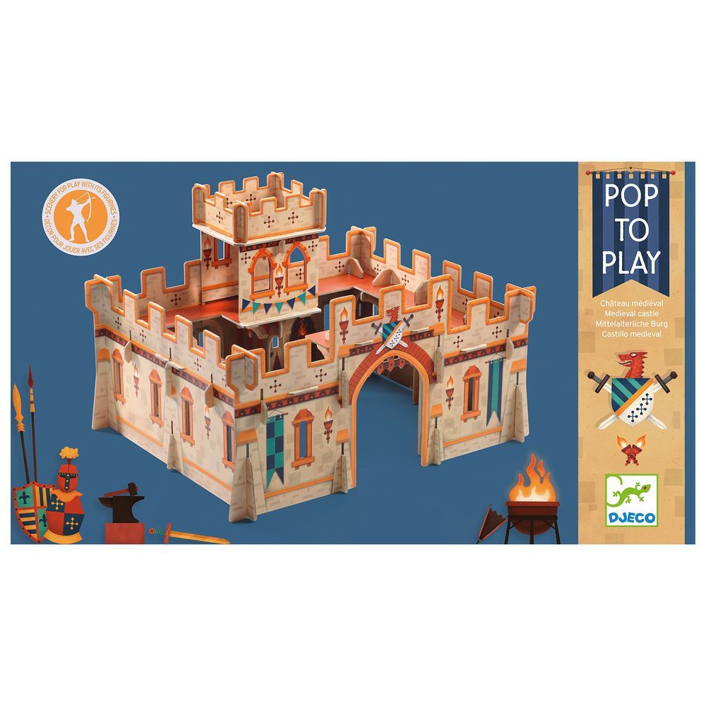 Djeco - Cardboard Medieval Castle Build Set