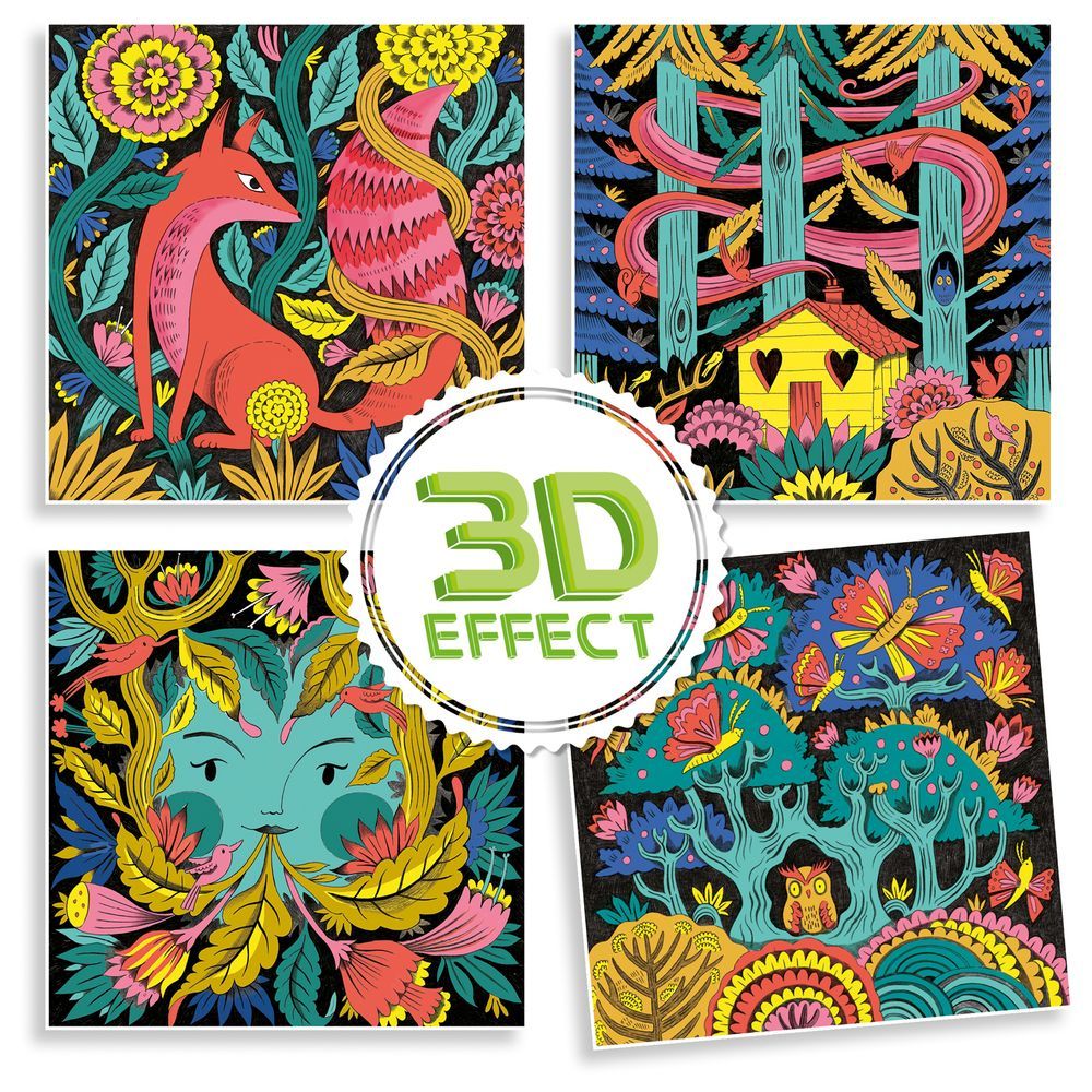 Djeco - Fantasy Forest 3D Felt Tip Art