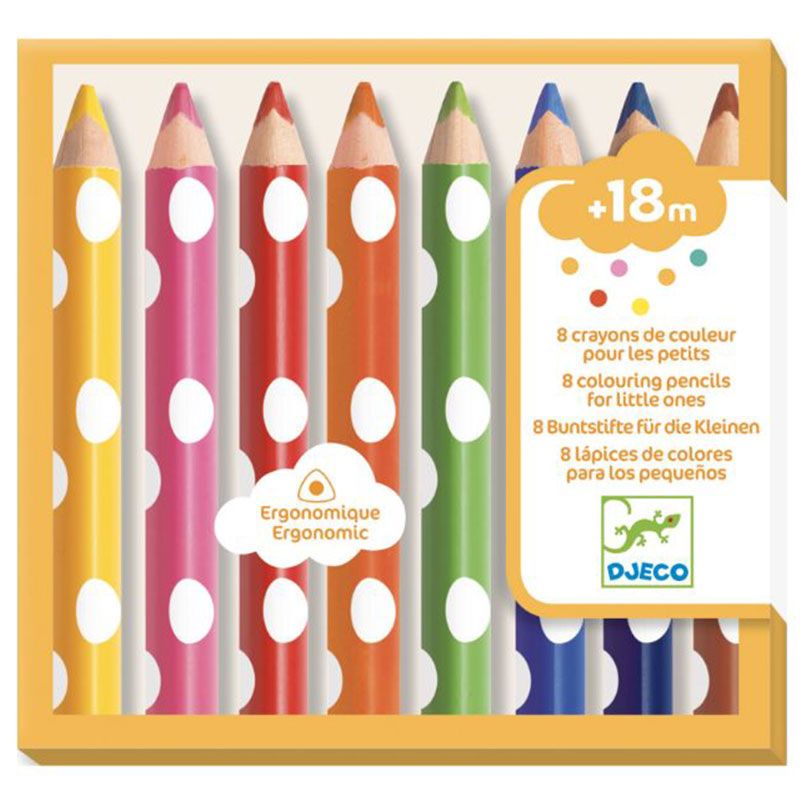 DJECO - 8 Colouring Pencils for Little Ones 