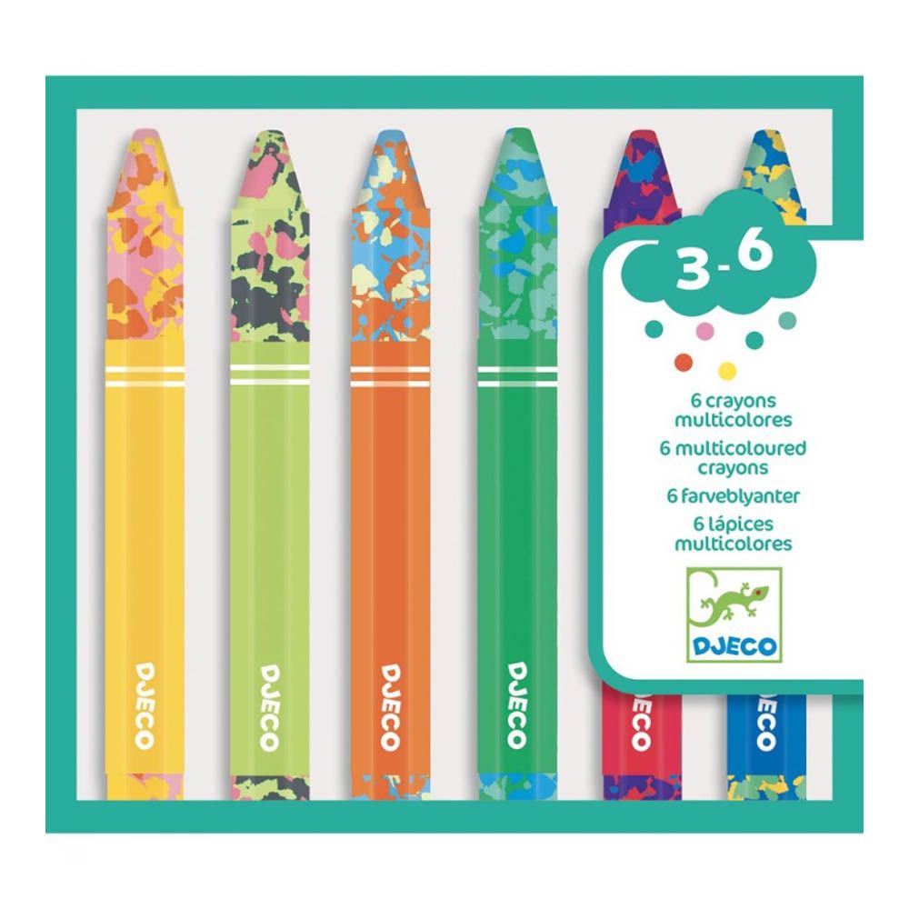 Djeco - Flower Crayons - 6 Pcs