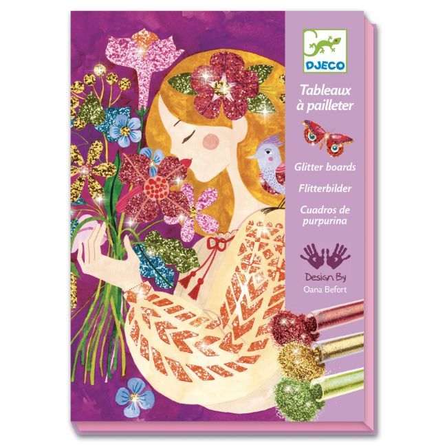 Djeco - The Scent Of Flowers - Glitter Board Art Kit