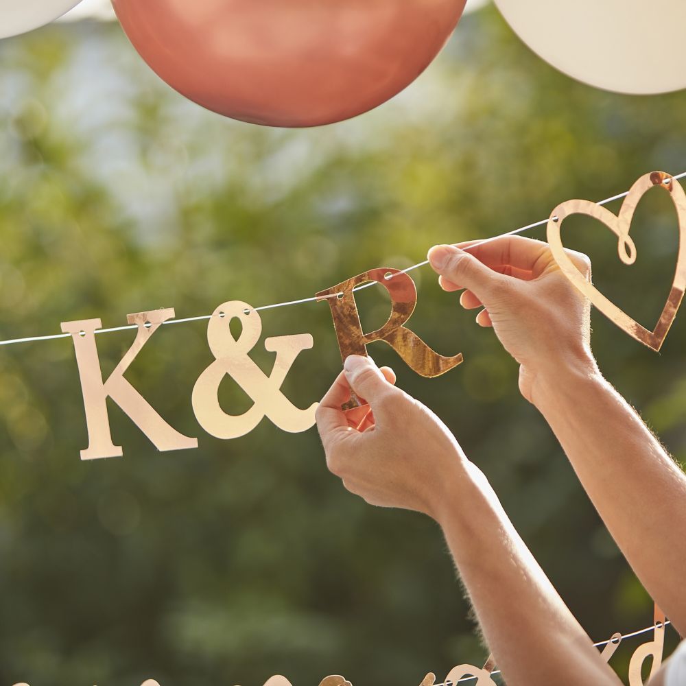 Ginger Ray - Customisable Engaged Bunting - Rose Gold