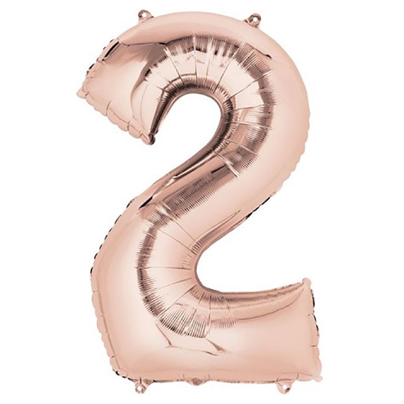 Party Camel - Number 2 Balloon - 34-Inch - Rose Gold