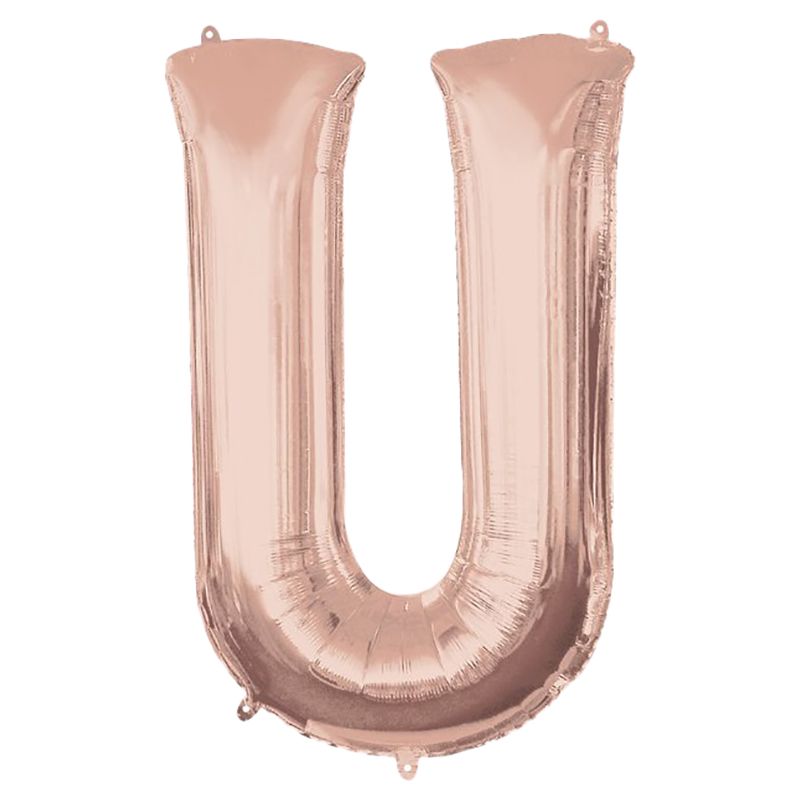 Amscan - 16" Rose Gold Letter U Balloon