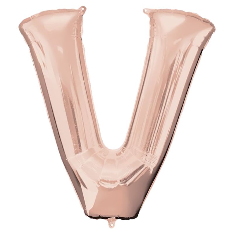 Amscan - 16" Rose Gold Letter V Balloon