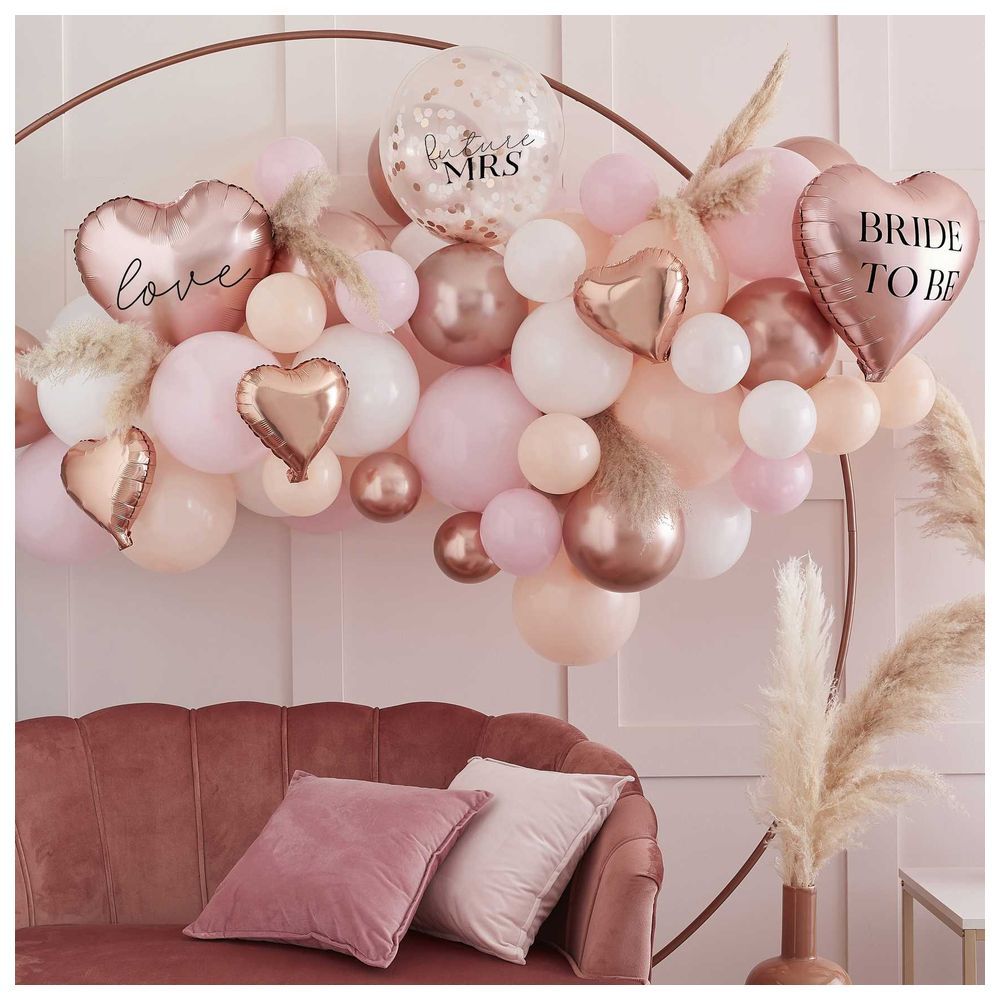 Ginger Ray - Pink, White, Peach & Rose Gold Hen Balloon Arch Kit