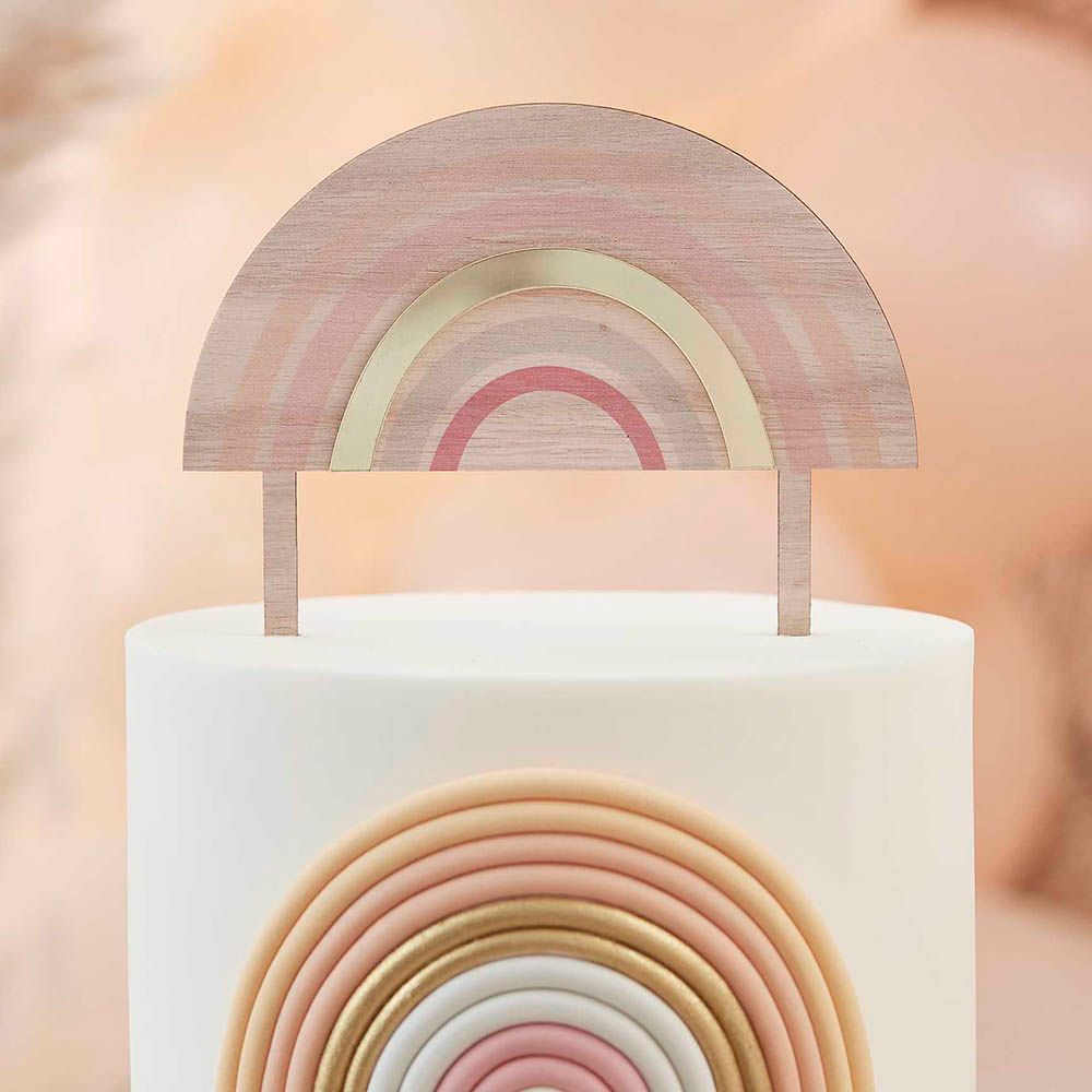 Ginger Ray - Wooden - Acrylic Rainbow Cake Topper