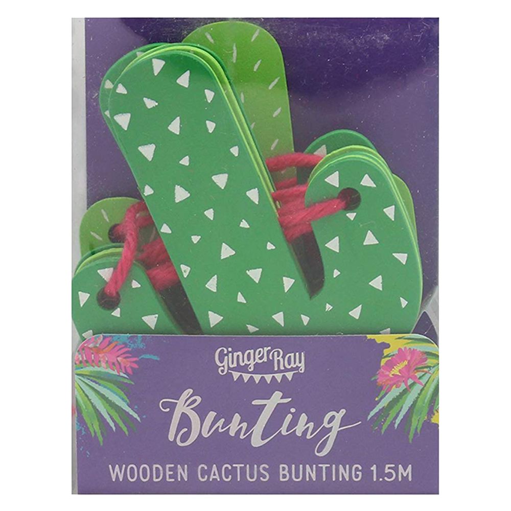 Ginger Ray - Hot Summer Cactus Bunting 1.5m - Green