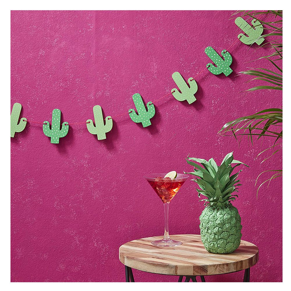 Ginger Ray - Hot Summer Cactus Bunting 1.5m - Green