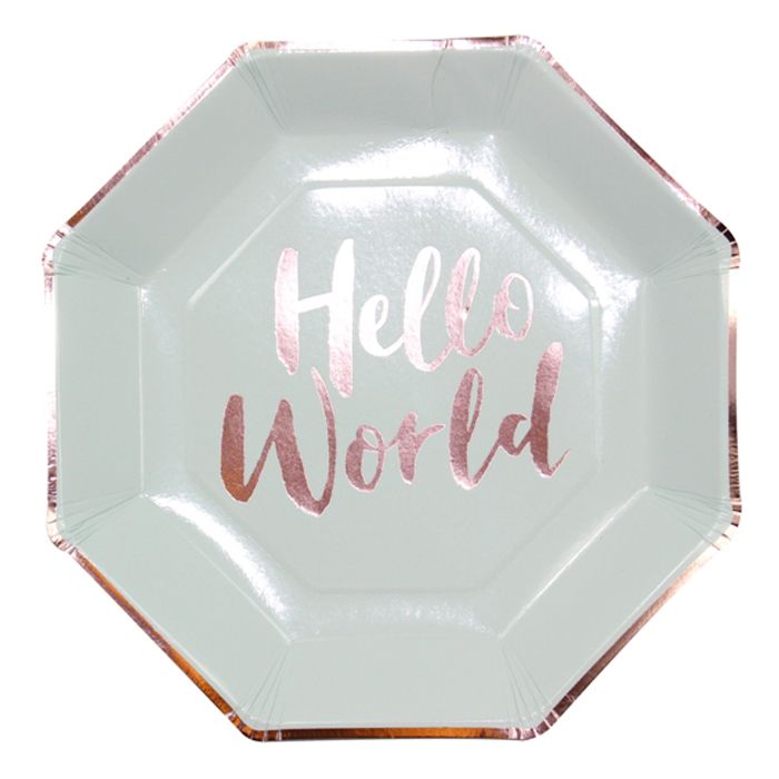 Ginger Ray - Hello World - Paper Plates