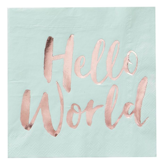 Ginger Ray - Hello World - Paper Napkins