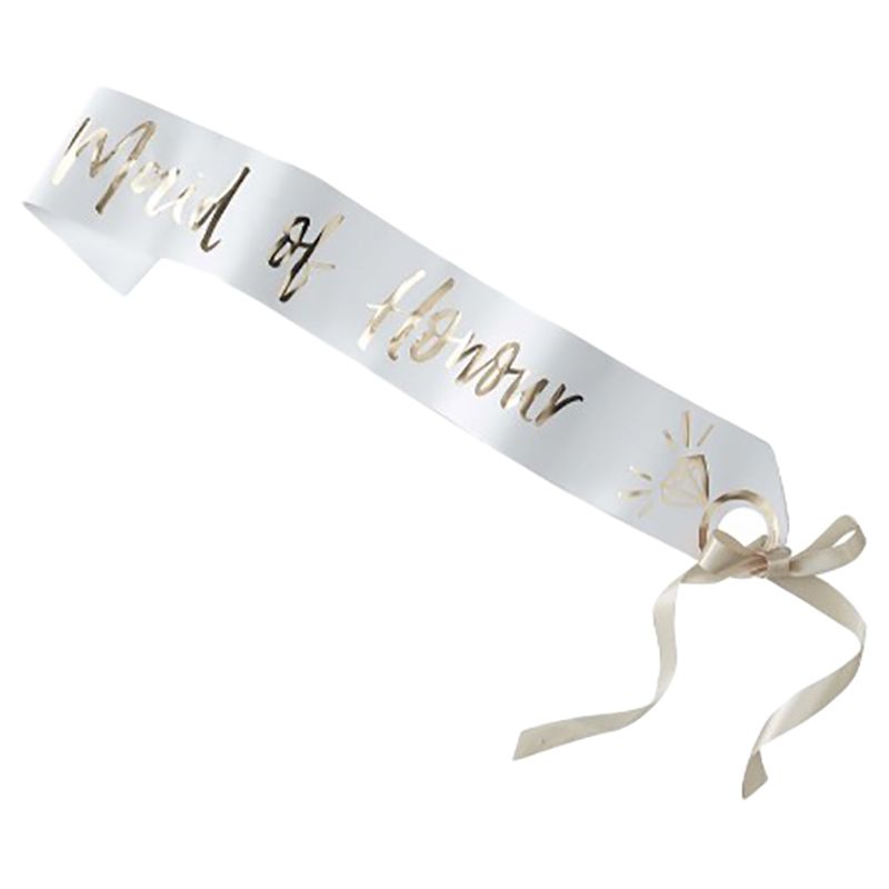 Ginger Ray - Maid Of Honour Sash - White