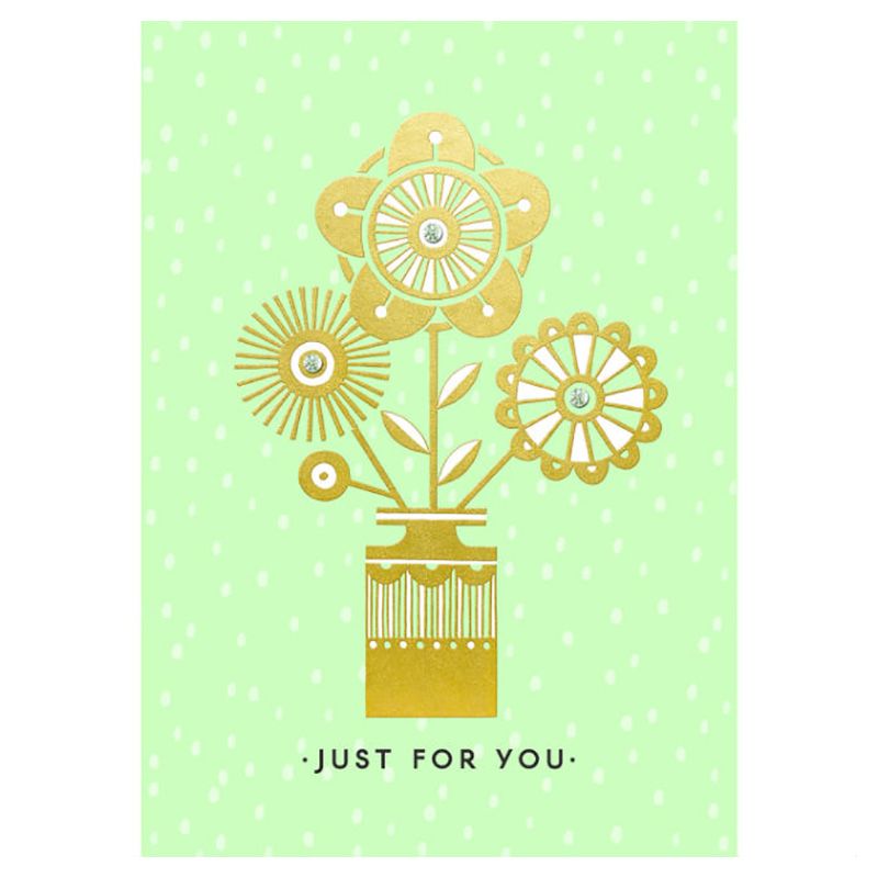 Rachel Ellen Designs - Birthday Vase of Flowers Card - Green