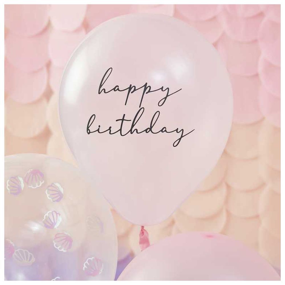 Ginger Ray - Pearlized Pink & Shell Confetti Balloons