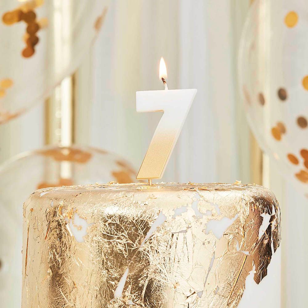 Ginger Ray - Gold Ombre Number Candle 7