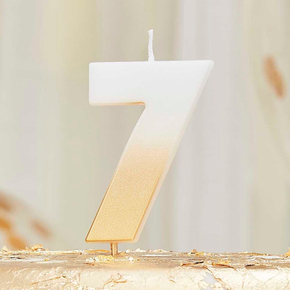 Ginger Ray - Gold Ombre Number Candle 7