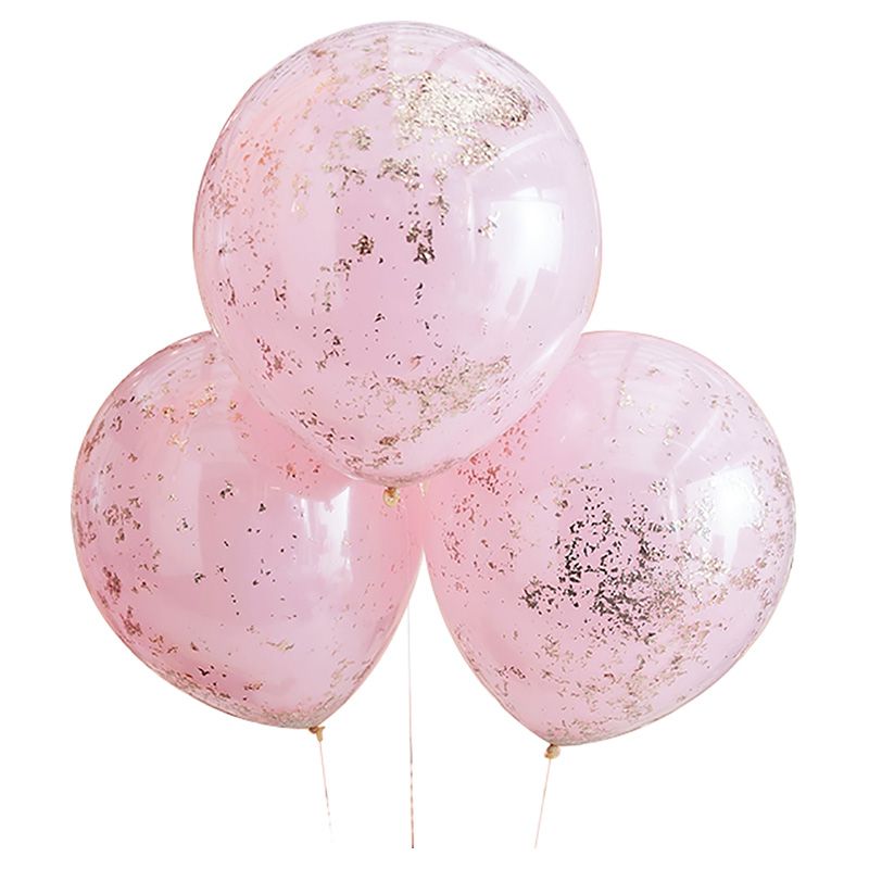 Ginger Ray - Pink And Rose Gold Confetti Balloons