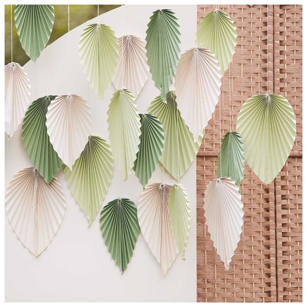 Ginger Ray - Sage & Cream Palm Backdrop