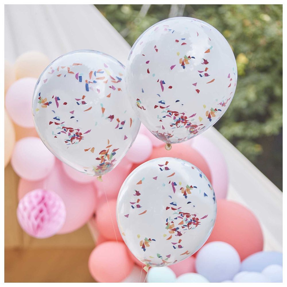 Ginger Ray - Double Layered Rainbow Confetti Balloons