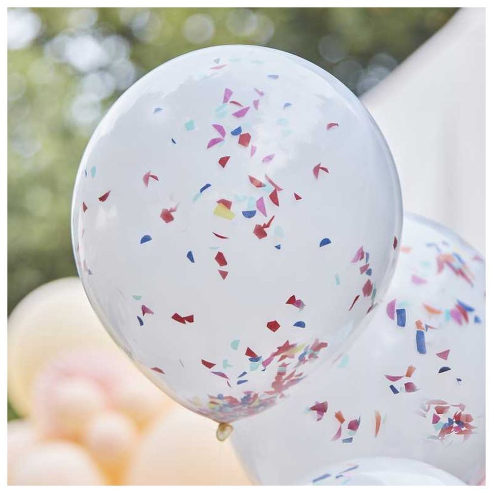 Ginger Ray - Double Layered Rainbow Confetti Balloons