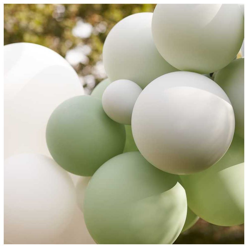 Ginger Ray - Sage Balloon Garland w/ Palm Spear Fans