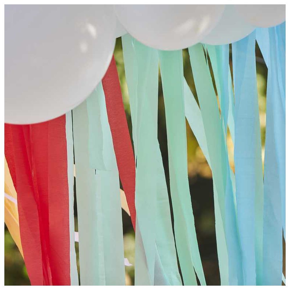 Ginger Ray - White Cloud Balloon Garland w/ Rainbow Streamers