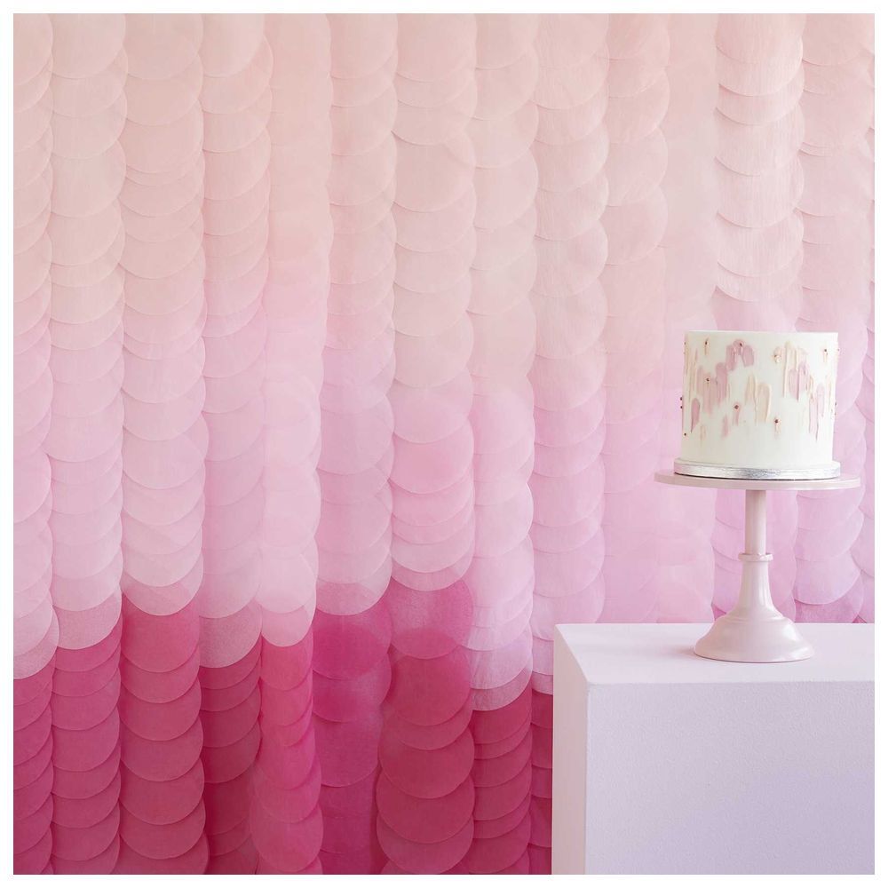 Ginger Ray - Pink Ombre Tissue Paper Disc Party Backdrop