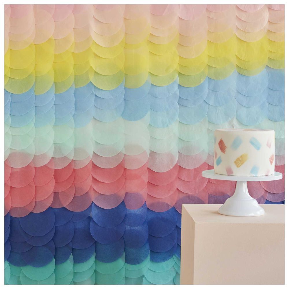 Ginger Ray - Rainbow Tissue Paper Disc Party Backdrop