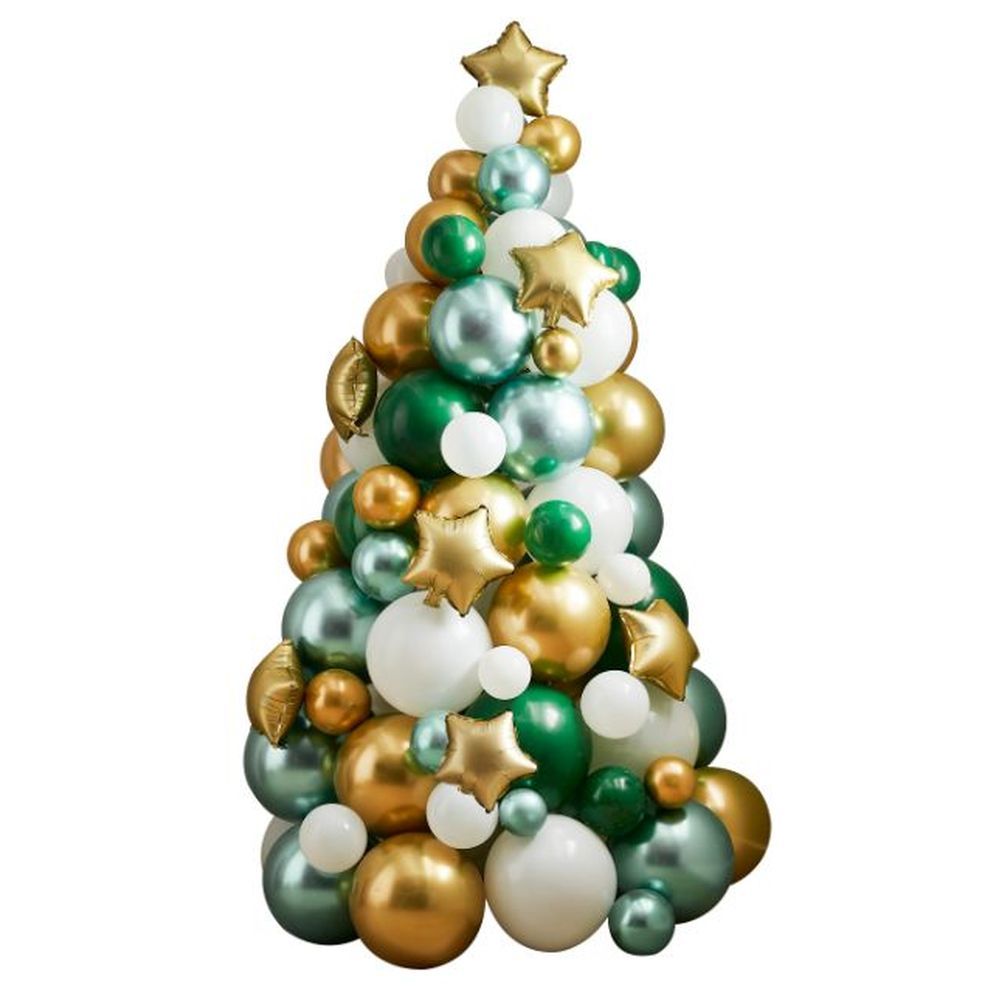 Ginger Ray - Green and Gold Balloon Tree 117pcs