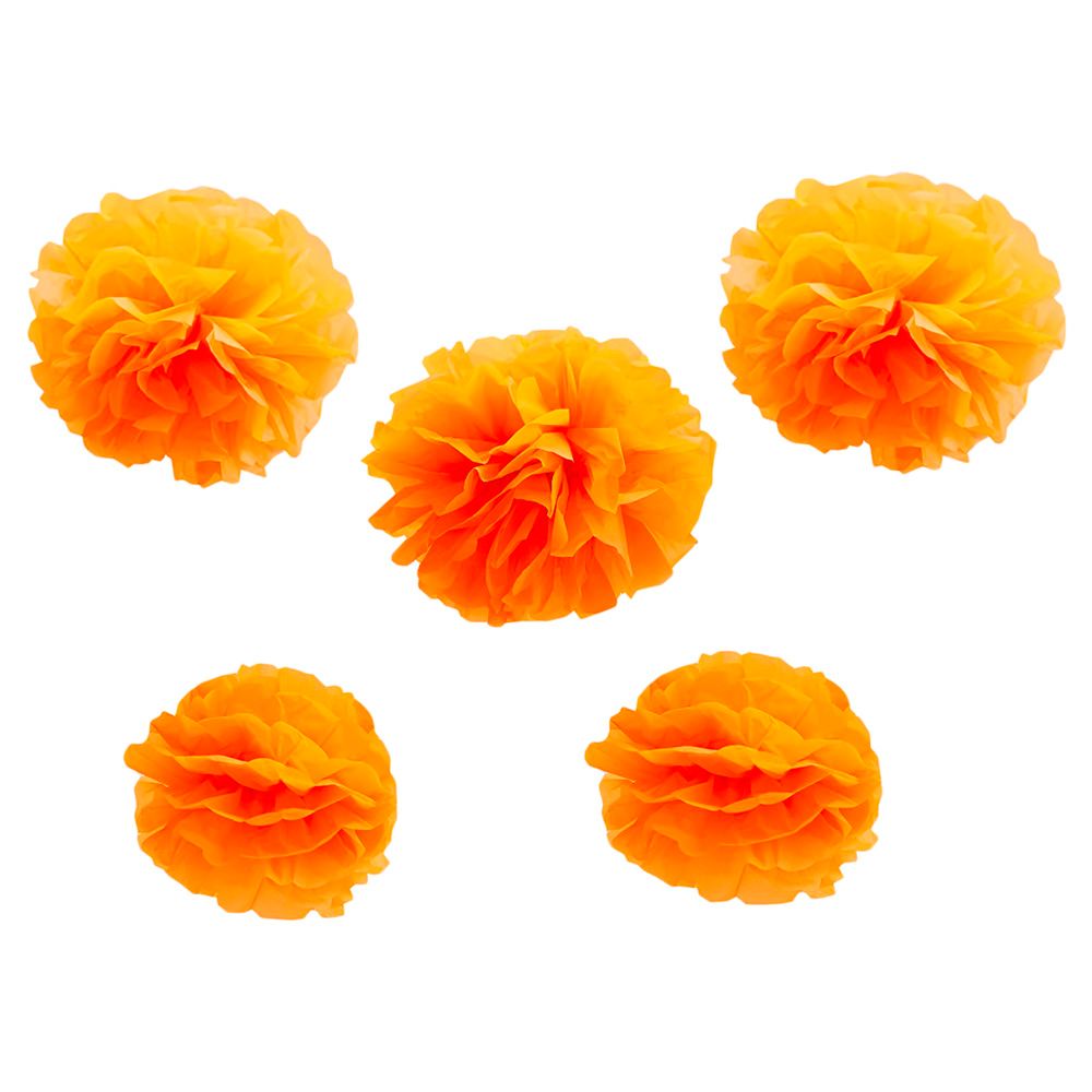 Ginger Ray - Neon Birthday Pom Poms Orange