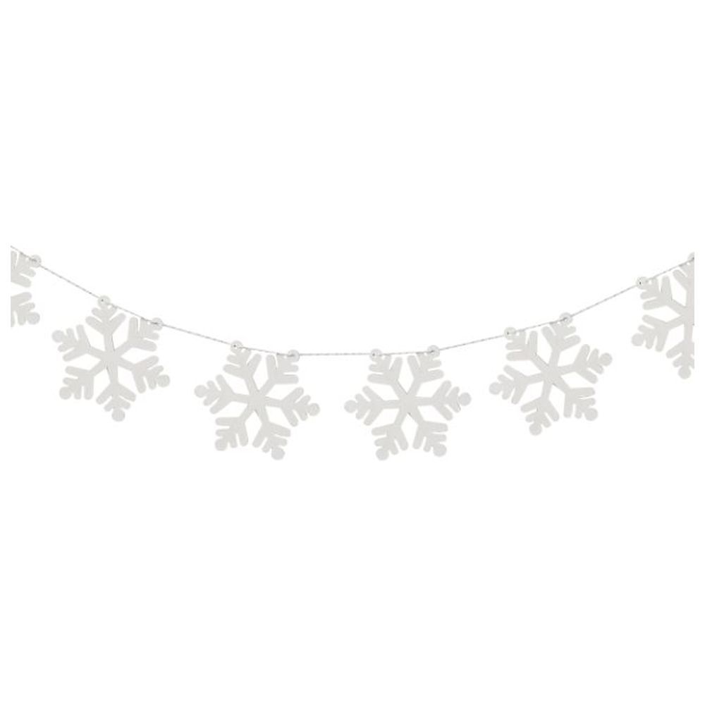 Ginger Ray - White Wood Snowflake Bunting