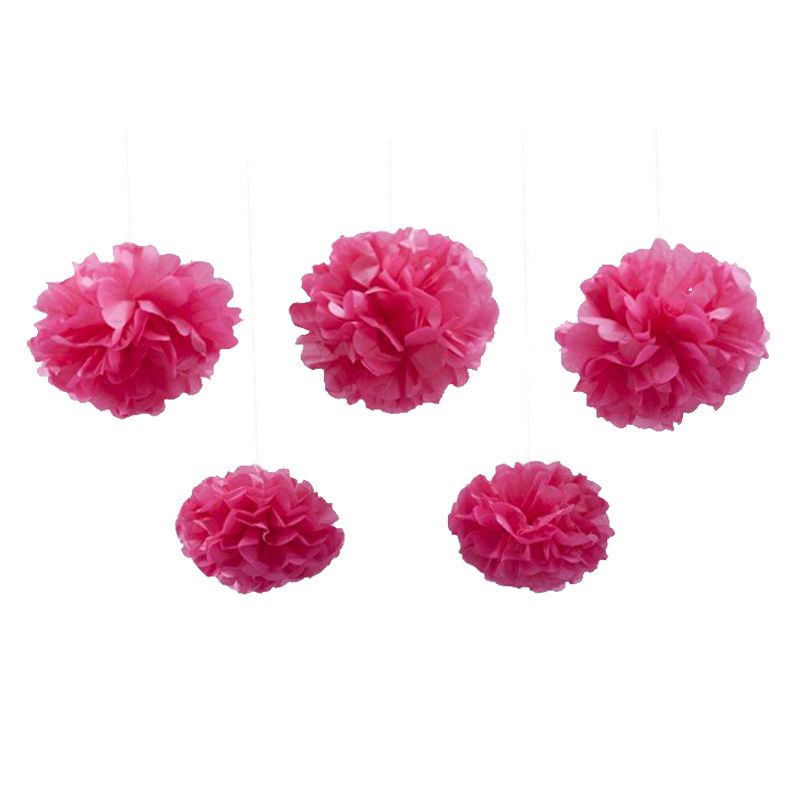 Ginger Ray - Summer Fruits Pom Poms Tissue Paper - Pink