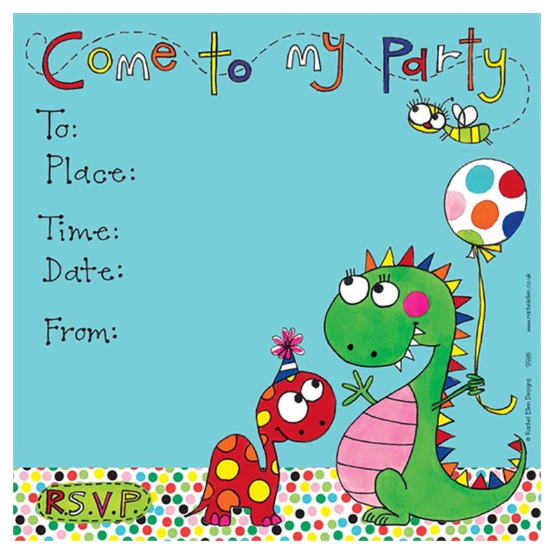 Rachel Ellen Designs - Party Invite Dinosaurs Card