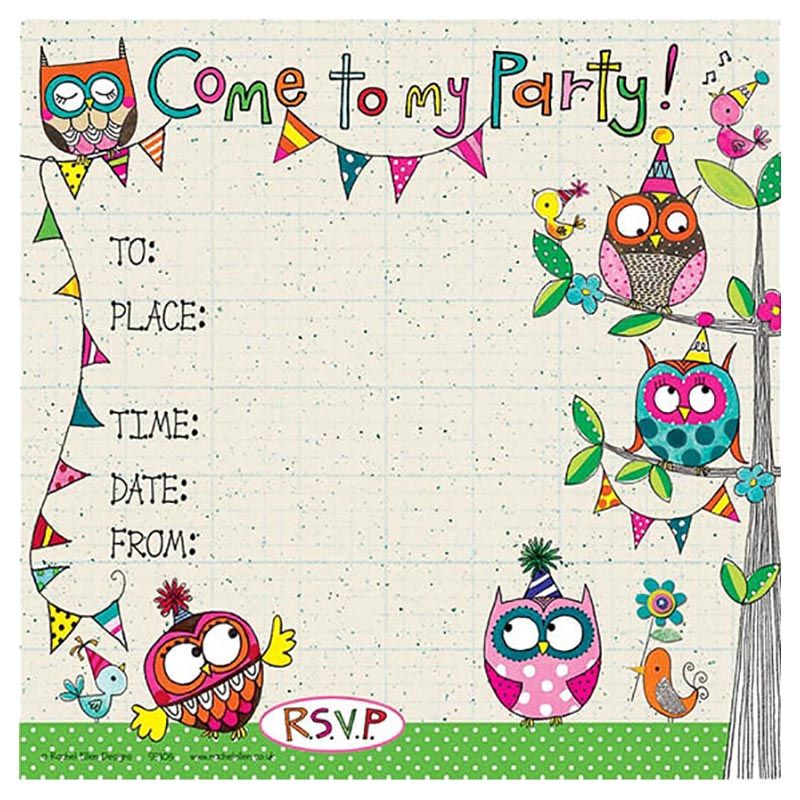 Rachel Ellen Designs - Owls Invitation Card