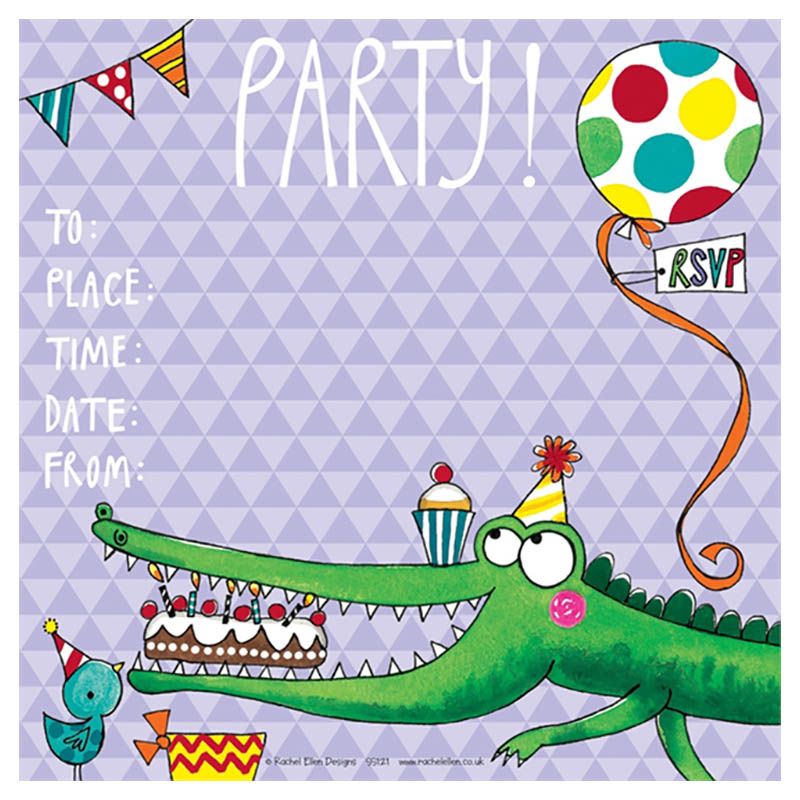 Rachel Ellen Designs - Party Invite Crocodile Card