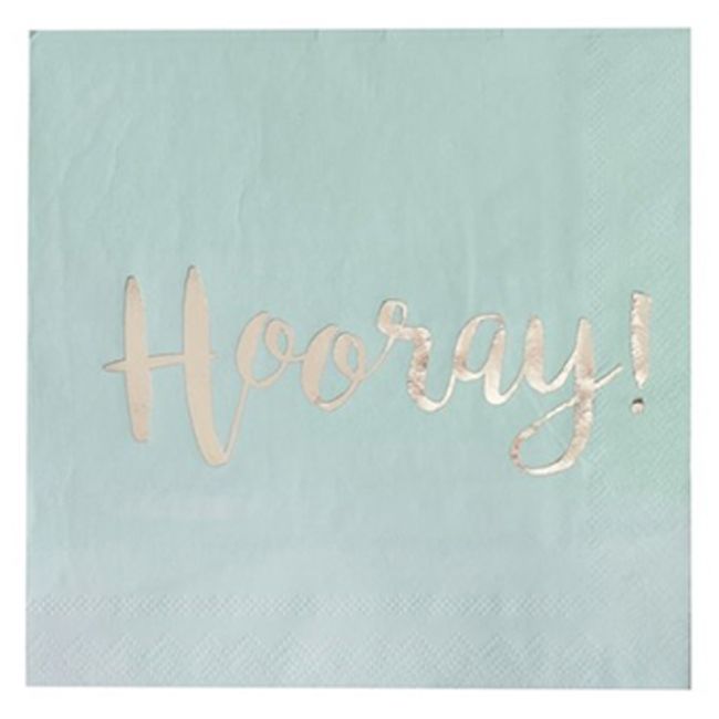 Ginger Ray - Hooray Ombre Napkins Pack of 20 - Mint Green