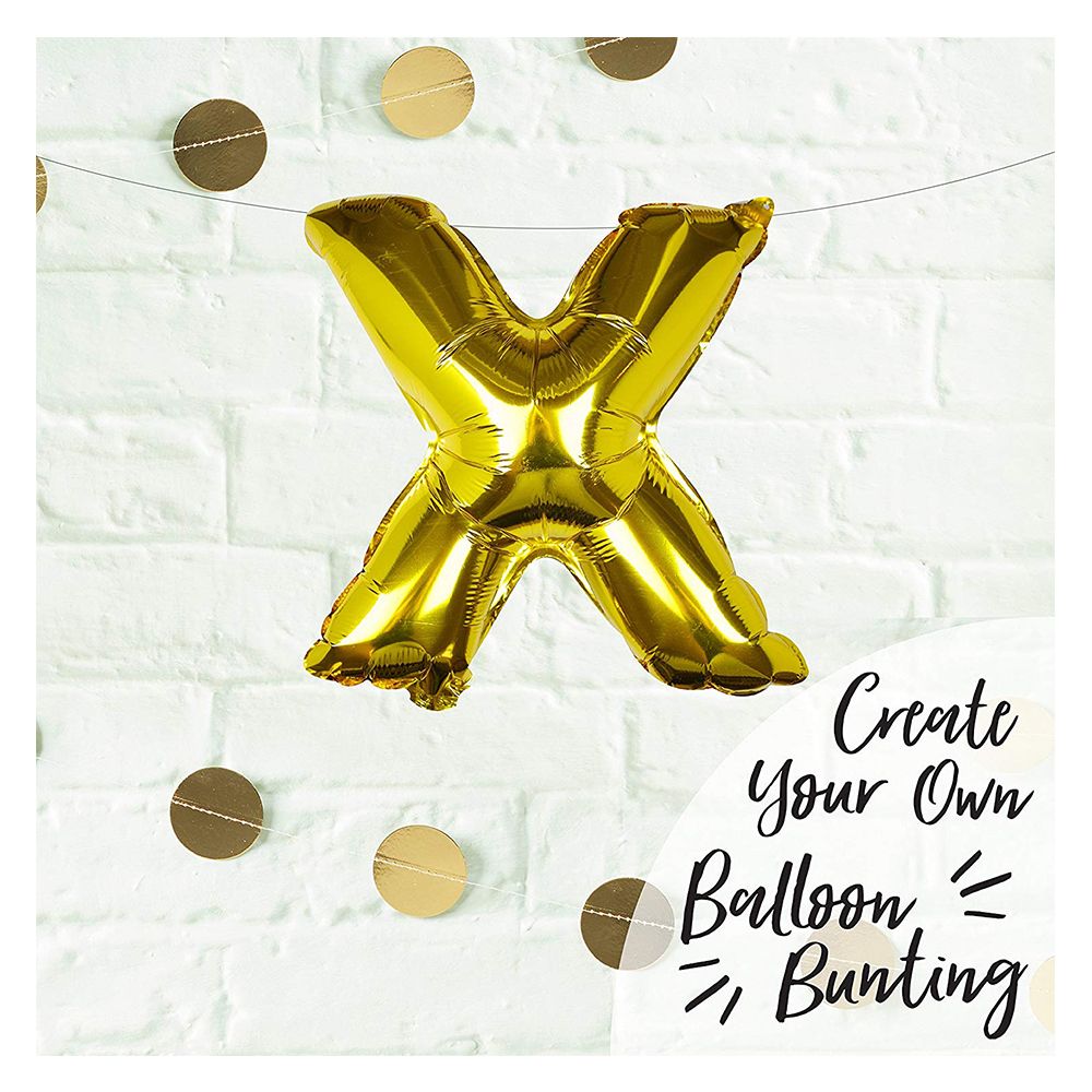 Ginger Ray - Gold Foil Letter X Balloon Pick & Mix