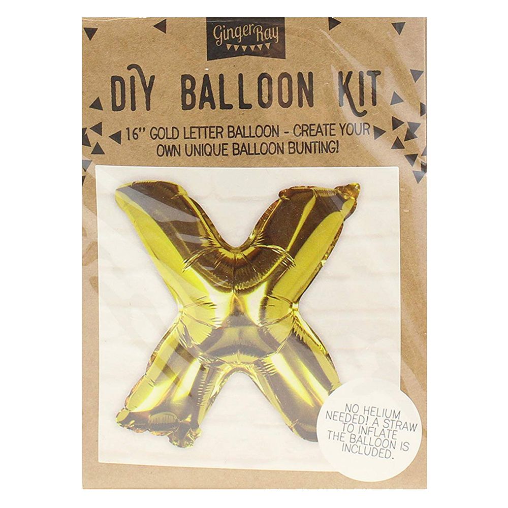 Ginger Ray - Gold Foil Letter X Balloon Pick & Mix