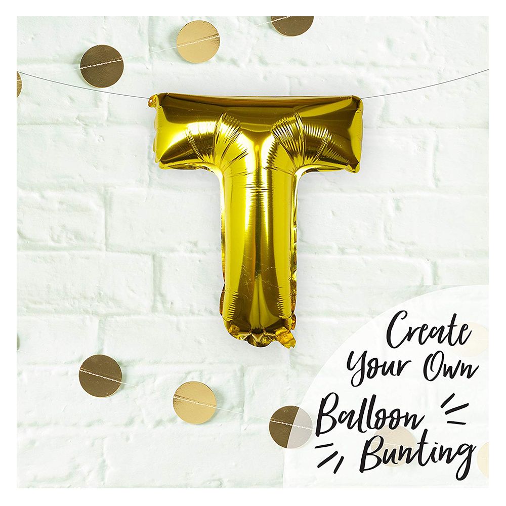 Ginger Ray - Gold Foil Letter T Balloon Pick & Mix