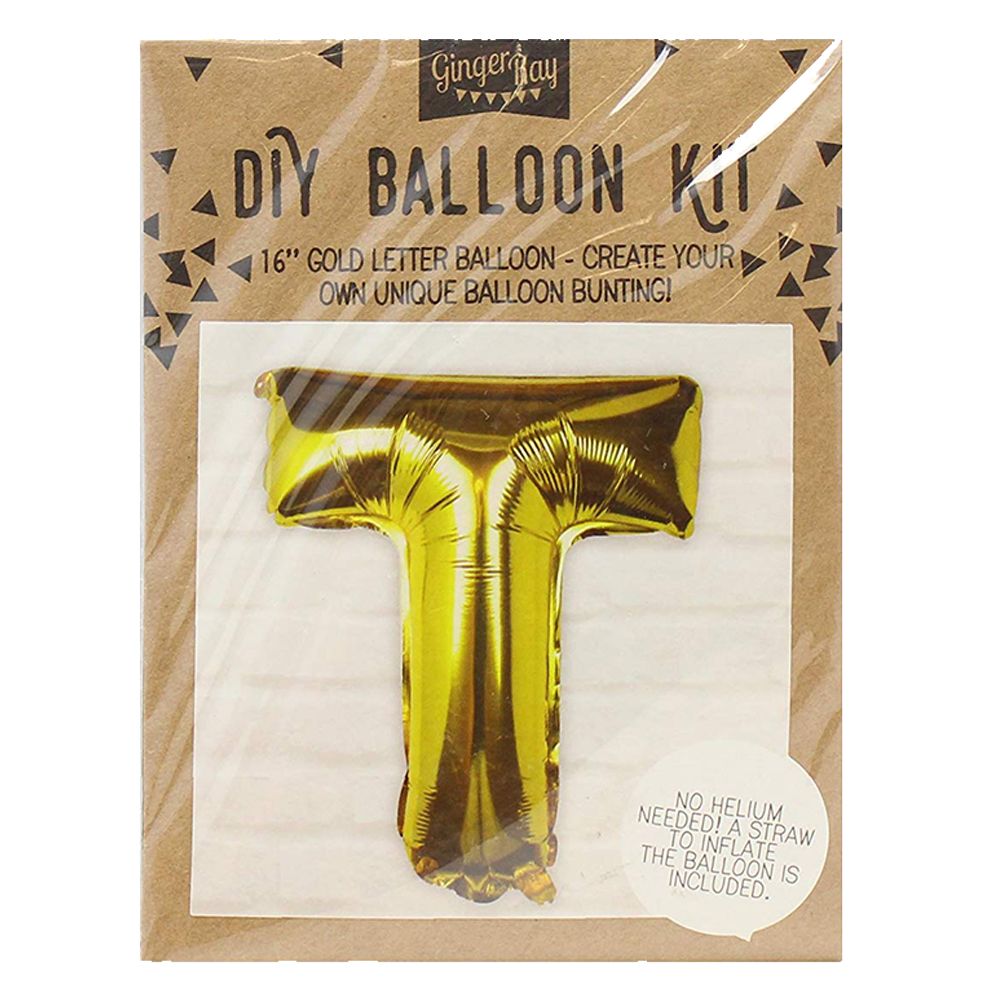 Ginger Ray - Gold Foil Letter T Balloon Pick & Mix