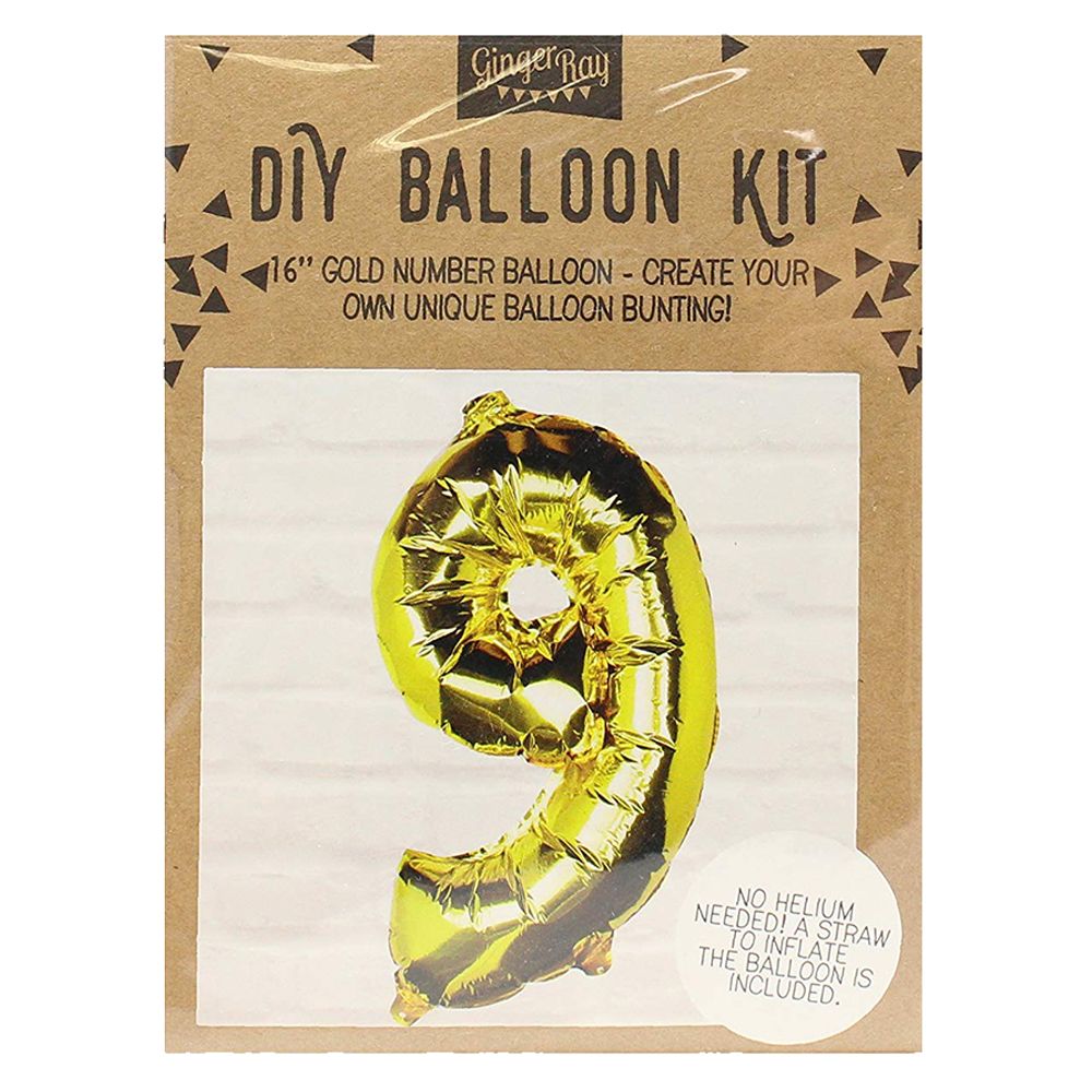 Ginger Ray - Gold Foil Number 9 Balloon Pick & Mix