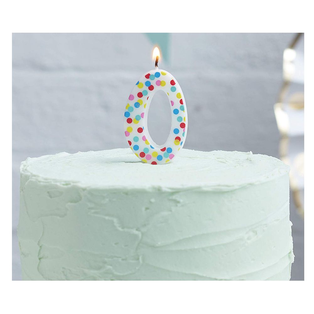 Ginger Ray - Pick & Mix Polka Dot Spotty Candle Number 0